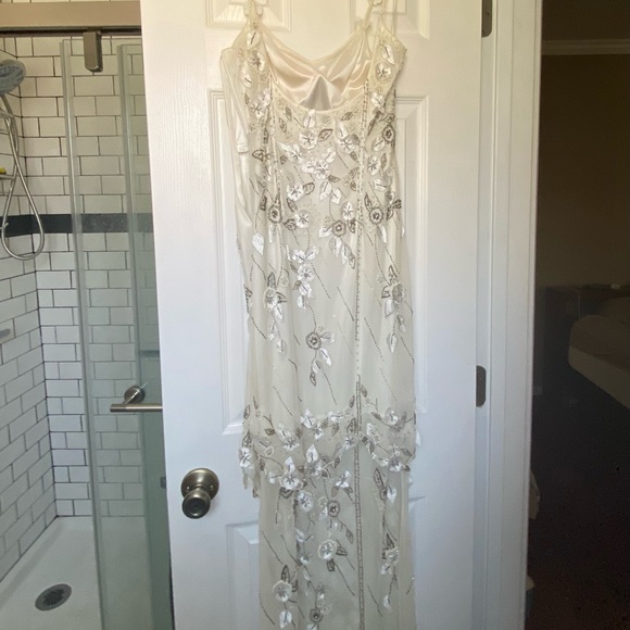 Vintage Cache dress with original tags Never worn Beaded with sheer bottom panel - Picture 8 of 9